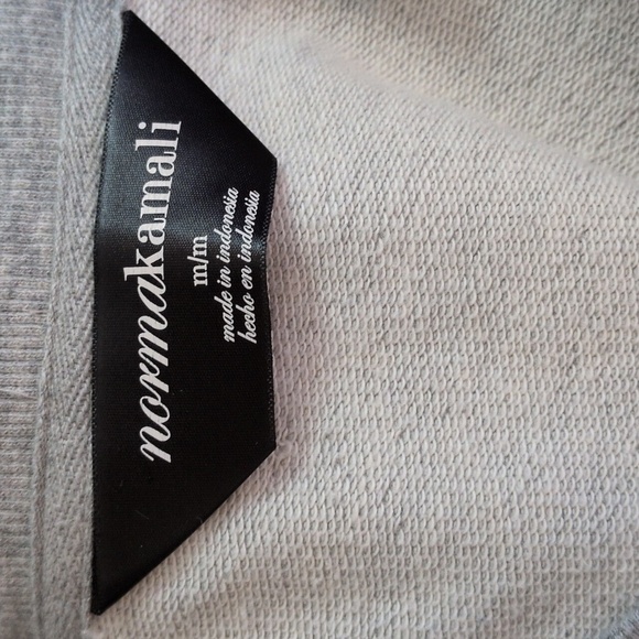 Norma Kamali Jersey Gray Sweatshirt Dress, V Neck Tunic - Picture 8 of 16